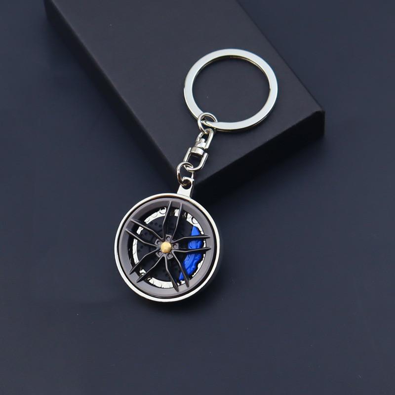 

Rotatable Wheel Hub Key Chain 3D Fidget Wheel Hub&Brake Keychain Fingertip Gadget Car Accessories Keyring
