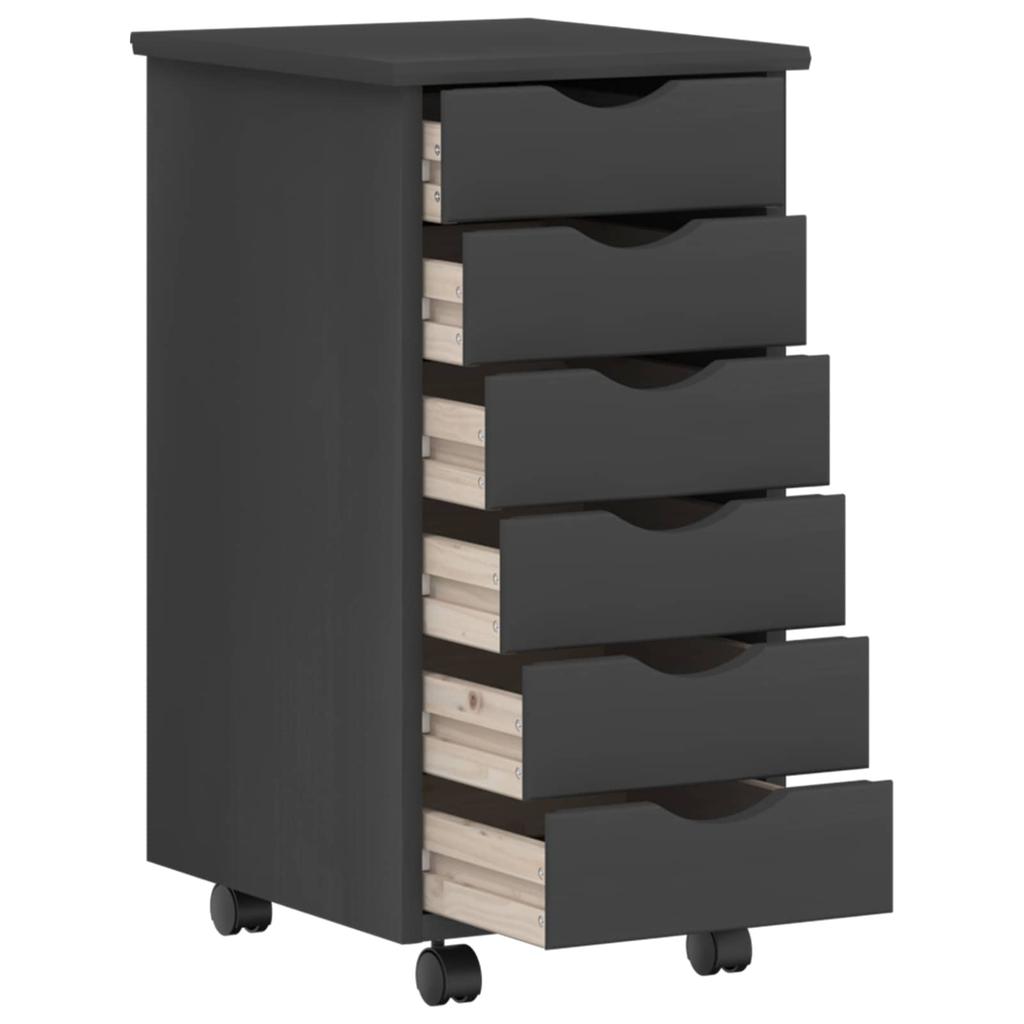 Schreibtisch und Rollcontainer Set MOSS 2 Stück Grau