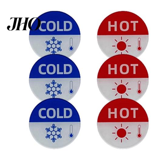 Thermometer Design Labels 6Pcs Self-adhesive Hot And Cold Sign Stickers Child-friendly Round Waterproof Acrylic Wear-resistant Label Signs Prevent