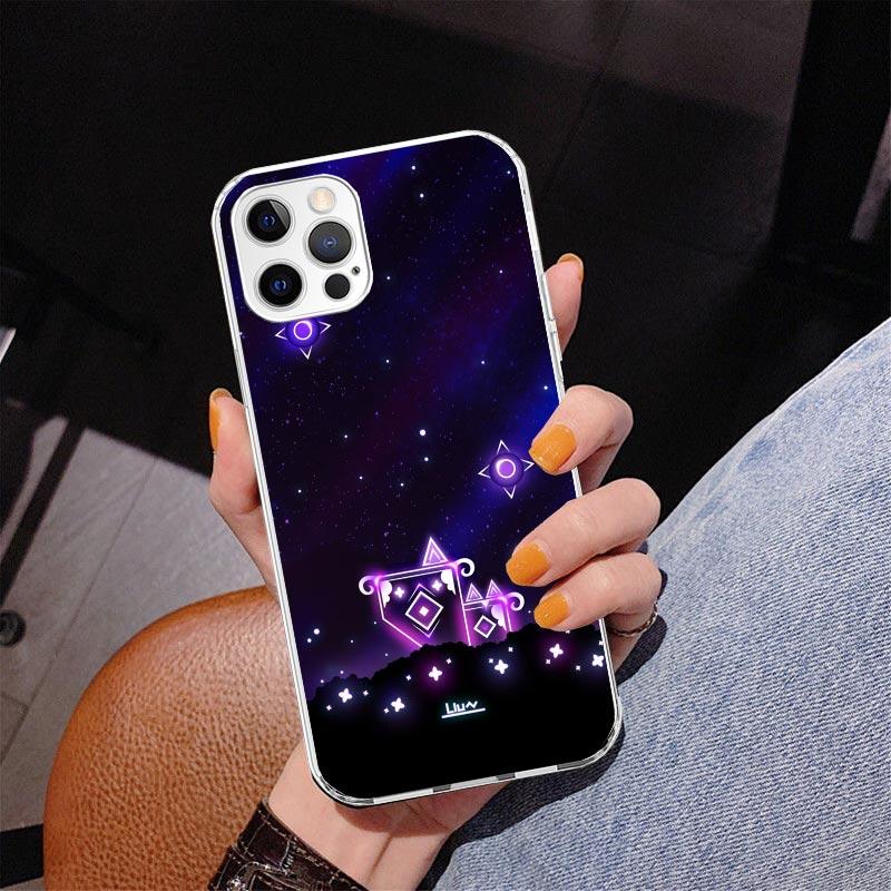Capa de Celular Jogo Geometry Dash Para iPhone 17 Air 16 Pro Max 16E 15 + 14 Plus 11 12 13 Mini 7 8 SE Capa com Impressão de Presente Fundas 16 Pro