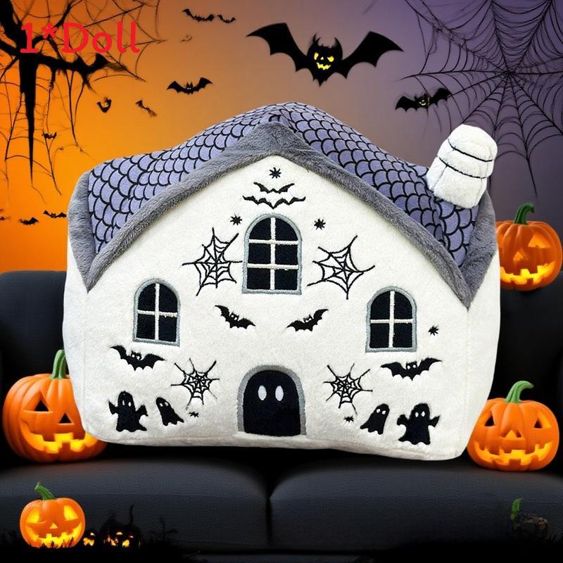 Halloween Ghost Pumpkin Plush Toy With Soft Short Hair For Holiday Decorations And Kids