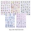 5pcs Metallic Gold Line Flower Nail Stickers 3D Bronzing Border Petals Sakura Leaf Nail Decals Slider DIY Elegant Manicure Decor