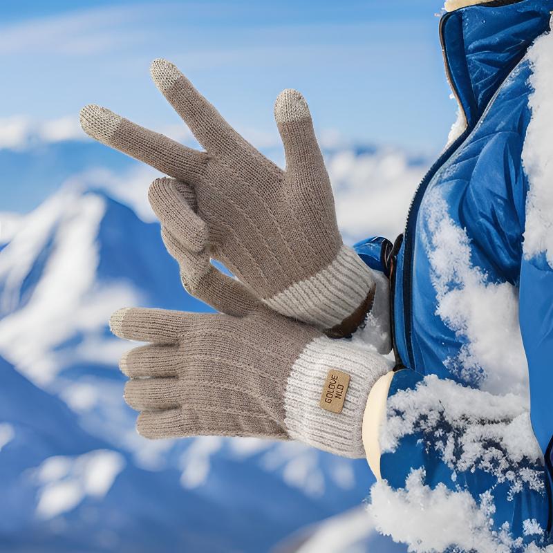 Men's Touchscreen Woolen Gloves for Autumn/Winter, Couples & Students, Thick, Warm Cashmere Alternative, Ideal for Cycling & Cold Protection