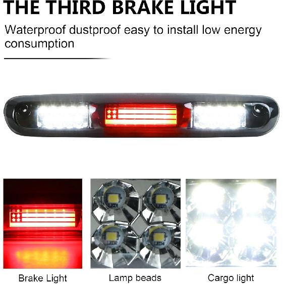 Tresound LED Third 3rd Brake Light for 2007-2013 Chevy Silverado GMC Sierra 1500 2500 3500 HD Classic, Rear Cargo Lamp High Mount Stop light