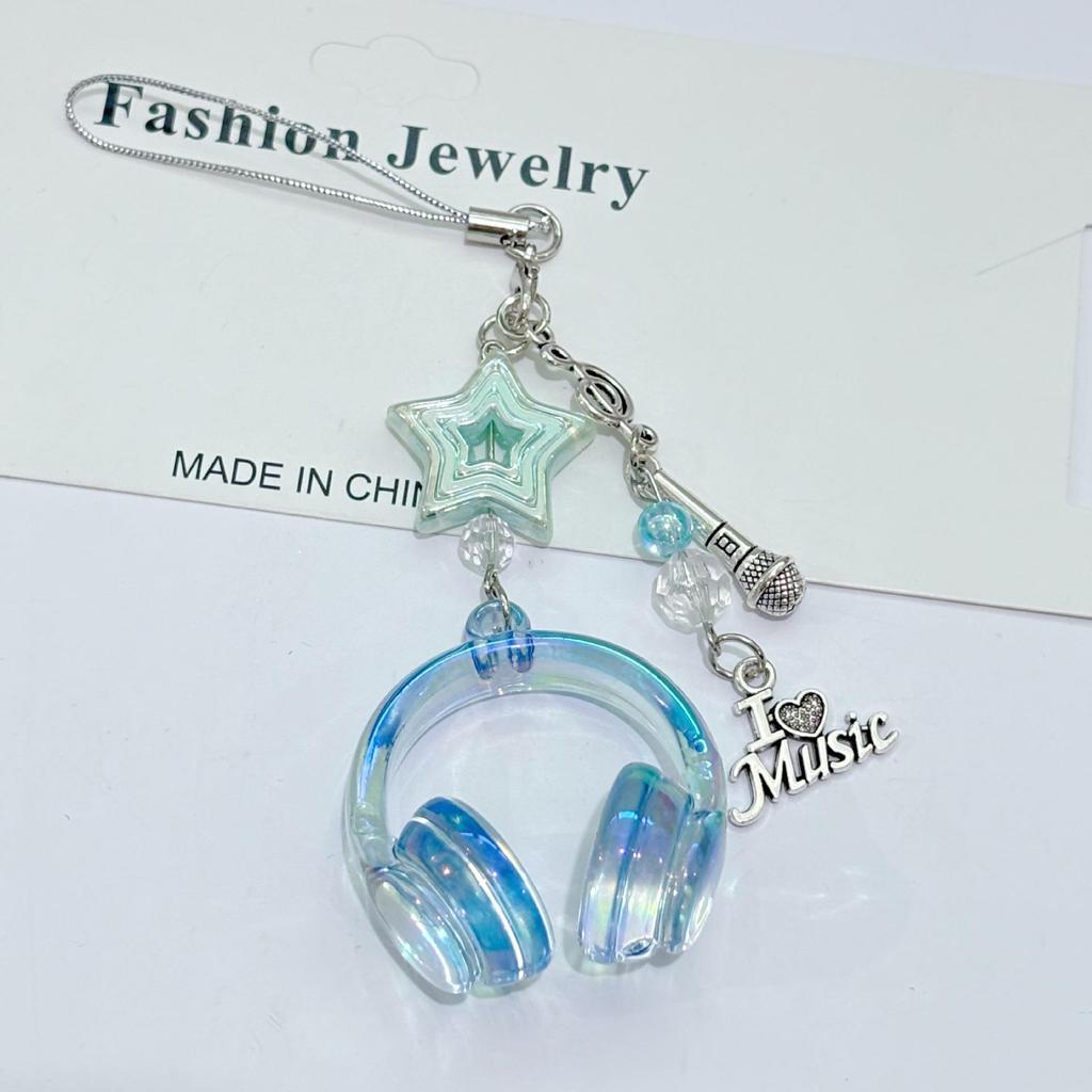 Colorful Earphone Pendant Keychain: Cool and Sweet Bag Charm, Perfect Bestie Gift