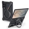 Aluminum Frame Phone Case for Samsung Galaxy Z Fold 8 Metal with 360°Rotate Magnetic Stand Anti-Drop Protector Bumper Cover