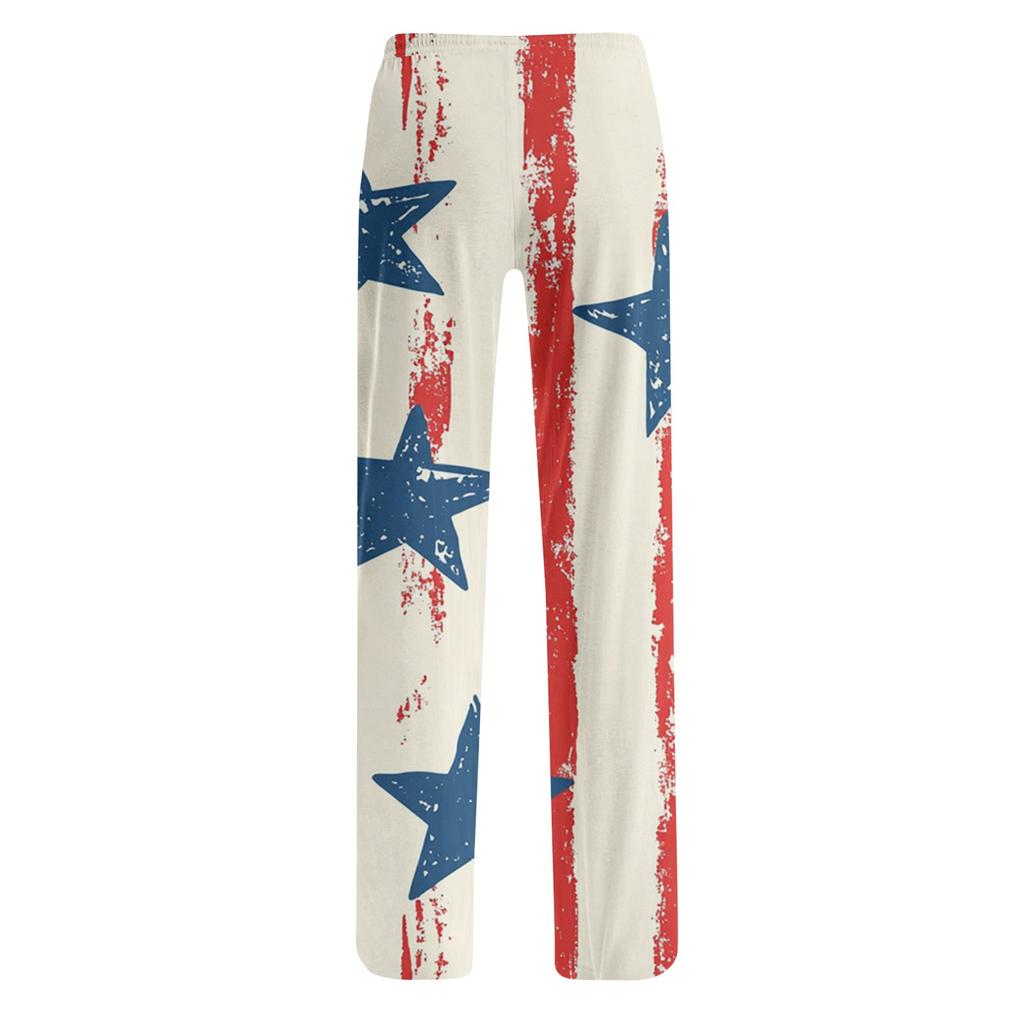 Damenmode Locker Lässig Unabhängigkeitstag Print Schlaghose