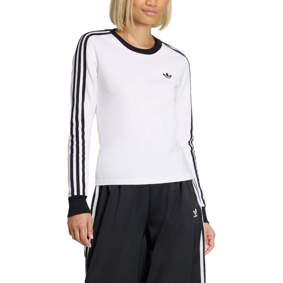 Adidas Originals 3 Stripes Firebird Adicolor Series Knitted Round Neck Slim Fit Long Sleeve T-Shirt Women tops KD3688