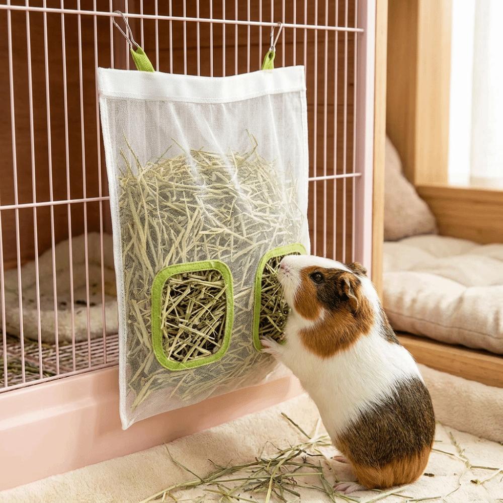 Large Capacity Hanging Hay Feeder Leak-Proof Pet Feeding Bag Hay Storage Bag Indoor