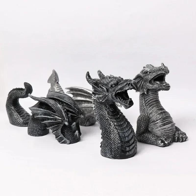Dragon Sculpture Resin Giant Lawn Sculpture Gothic Fantasy Character Art Garden Terrace Statue Decoration