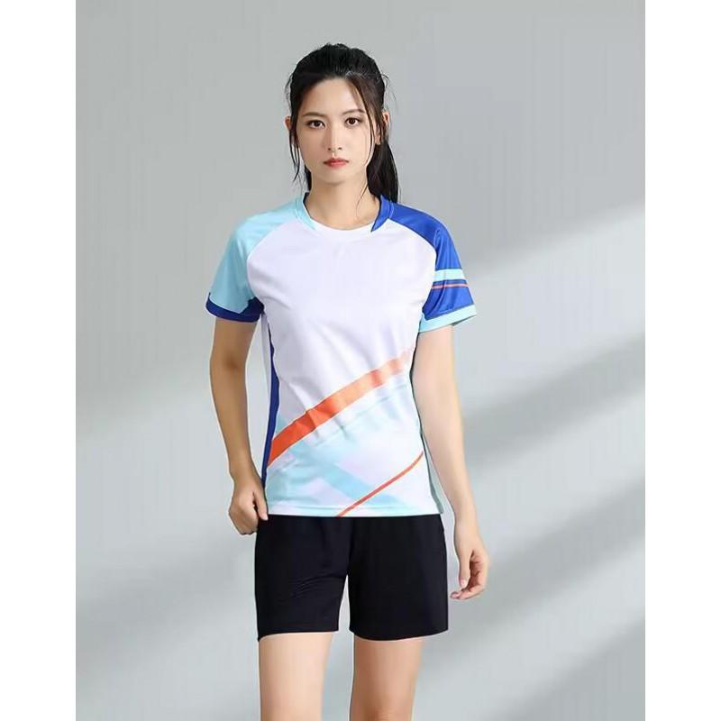 Men Women Badminton Shirts Short Sleeve Breathable Team Training Competition Tops