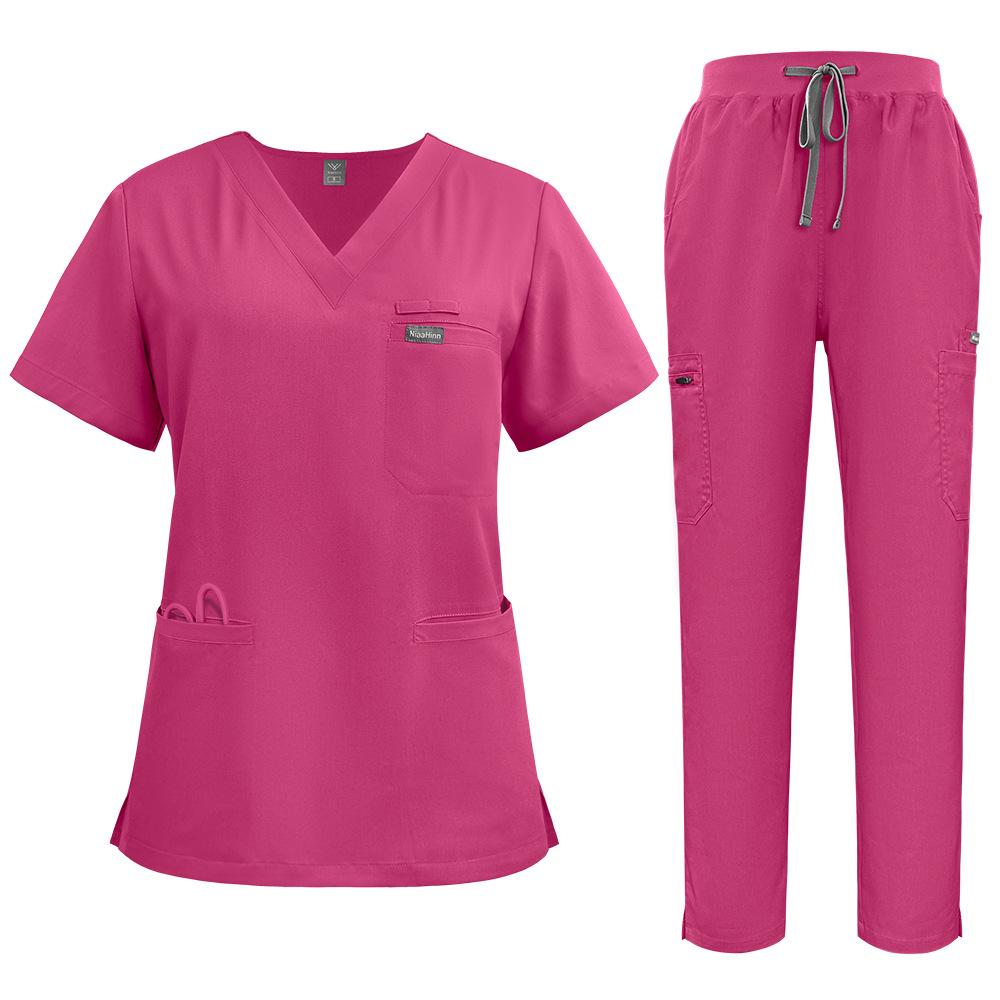 Scrubs Uniforms Sets for Women Medical Scrubs Set Men Hospital Uniform Cherokee Nursing Scrubs Waterproof Medical Uniforms Set Xs розы красного