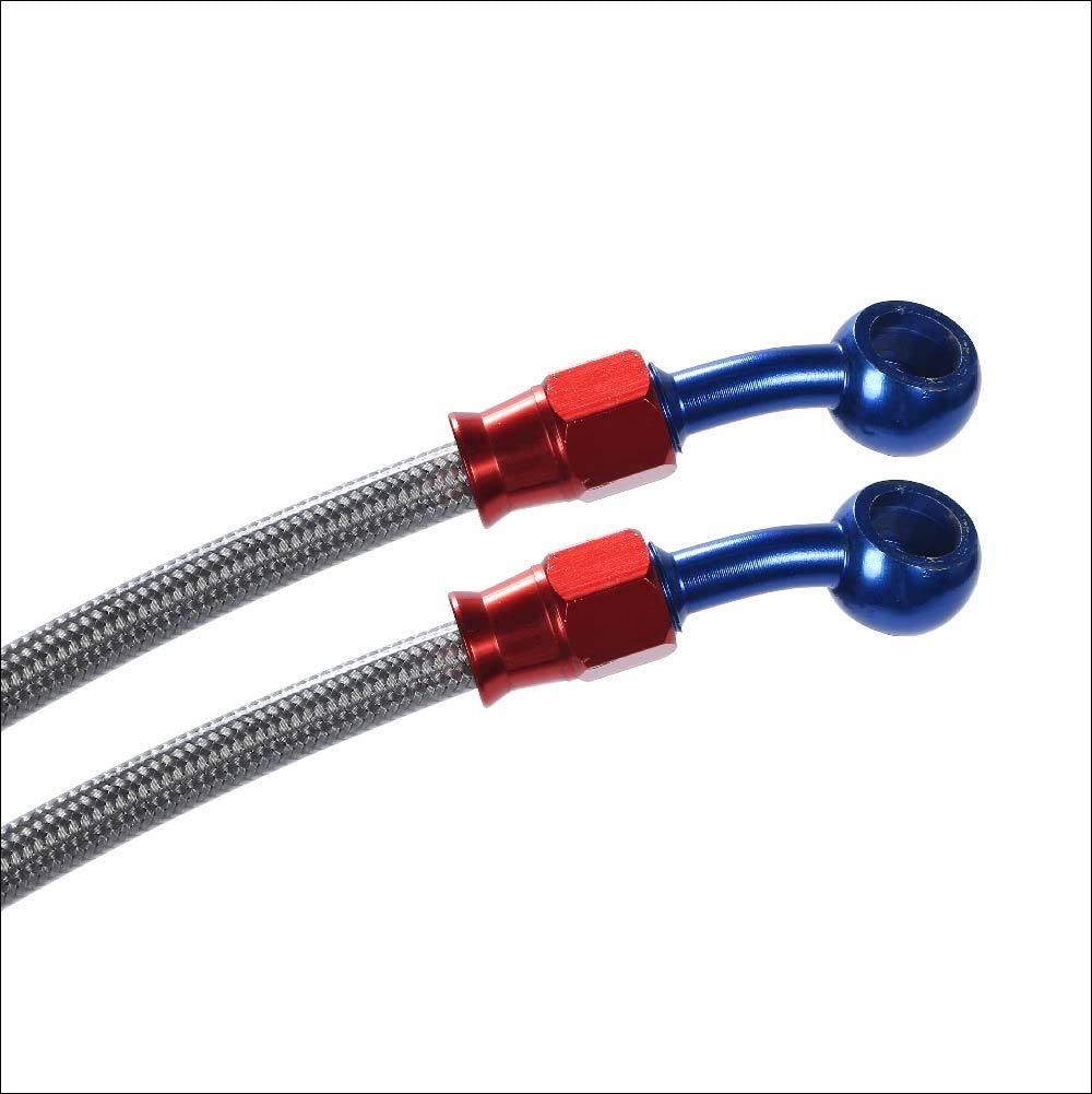Life Design Johnson.5 Motorcycle Brake Hose, Prevents Twisting, Freely Banjo Type, Mesh Hose, 23.6,