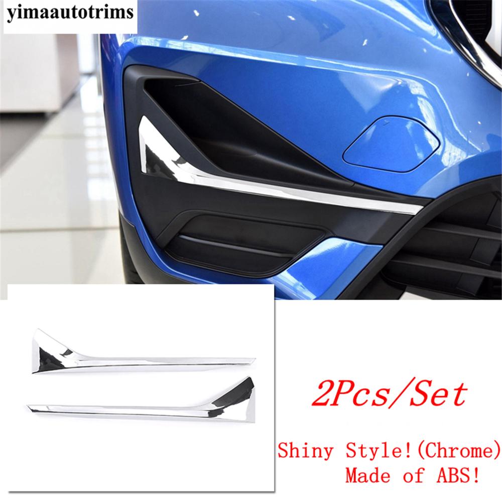 Front Bumper Fog Light Lamp Eyebrow Strip Cover Trim For BMW X1 F48   ABS Chrome / Carbon Fiber Exterior Accessories Chrome Style