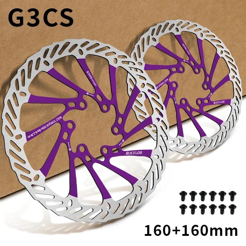 BUCKLOS Bike Brake Rotor G3 160mm 180mm 203mm Hydraulic Disc Brake Rotors with 6pcs Bolts for MTB Mountain Bicycle Accessories