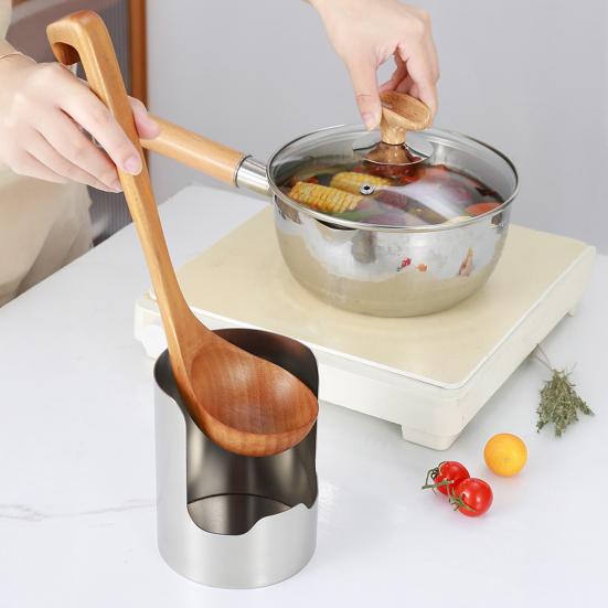 Stainless Steel Spoon Rest, Kitchen Utensil Holder for Ladle Spatula Chopsticks, Buffet Serving Spatula Tray