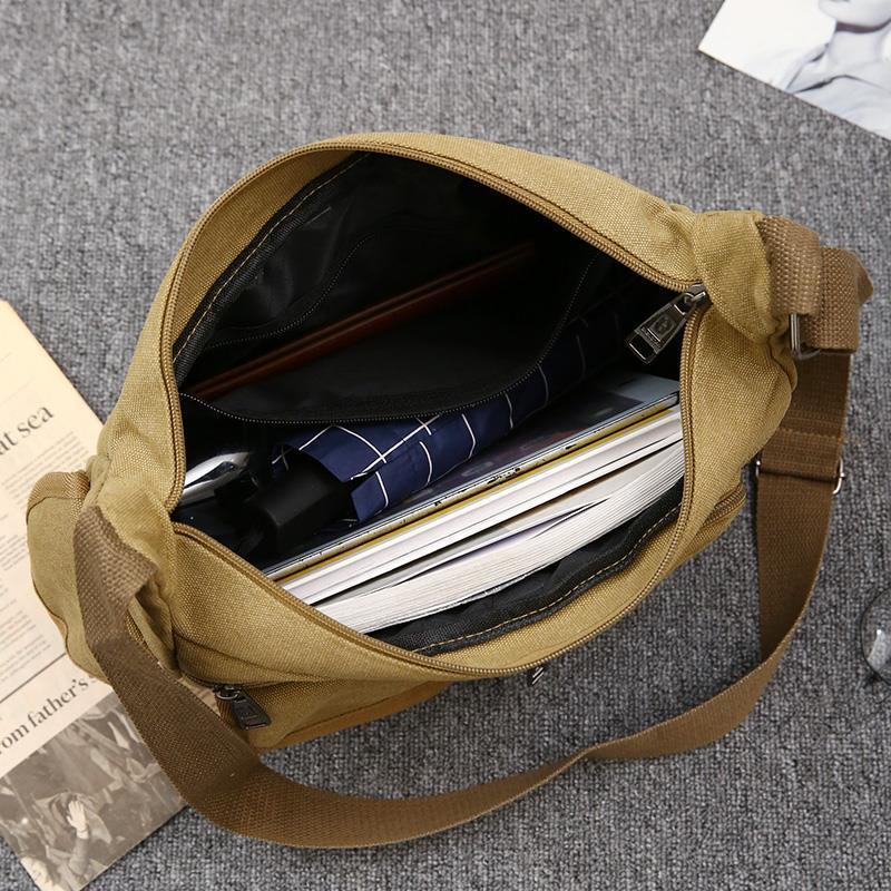 Business Postman Canvas Bag British Retro Shoulder Bag Large Capacity Multi-pocket Messenger Bag Leisure Travel Crossbody Bag