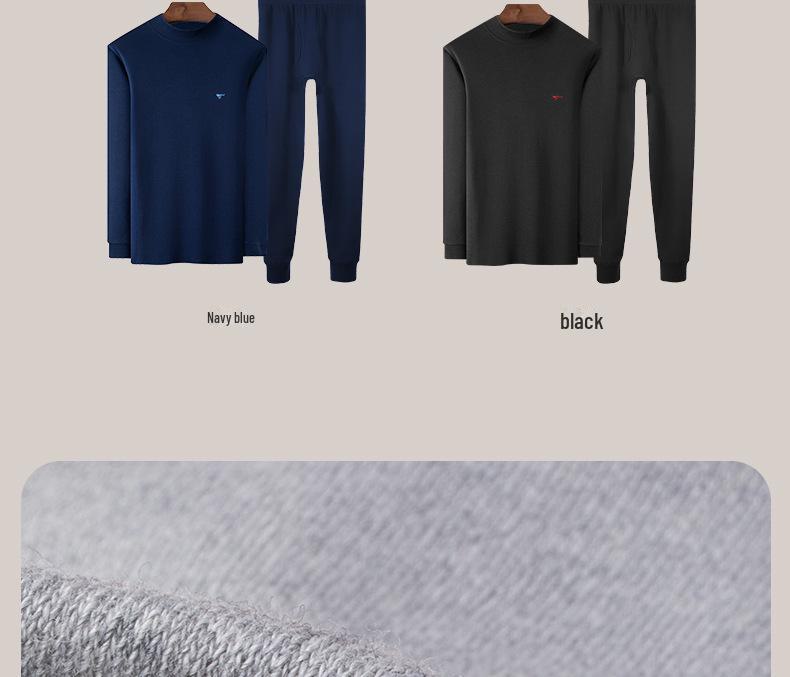 Pánská bavlněná sada spodního prádla Septwolves se středním výstřihem: Podzim/Zima Vrchní a spodní díl.