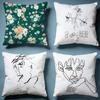 Minimalist Art Drawing Cushion Cover Soft Decorative Pillow Case Suitable for Bedroom Sofa Car Travel Use