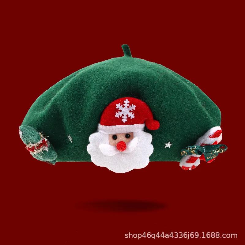 Children Hats 2024 Cute Cartoon Festival Accessories Christmas Elements Winter Hats Child Warm Outwear Cap Versatile Wool Hats