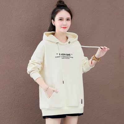 Kadın Oversize Waffle Kapüşonlu Sweatshirt, Artı Kadife, Sonbahar/Kış 2024 için Kalınlaştırılmış, Günlük Salaş Stil.