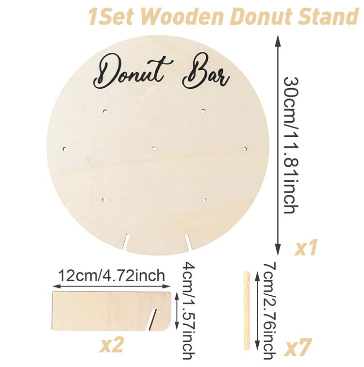 Wedding Decoration Wooden Donut Stand Wall Dessert Doughnut Table Holder Wedding Mariage Supplies Kid Birthday Party Baby Shower