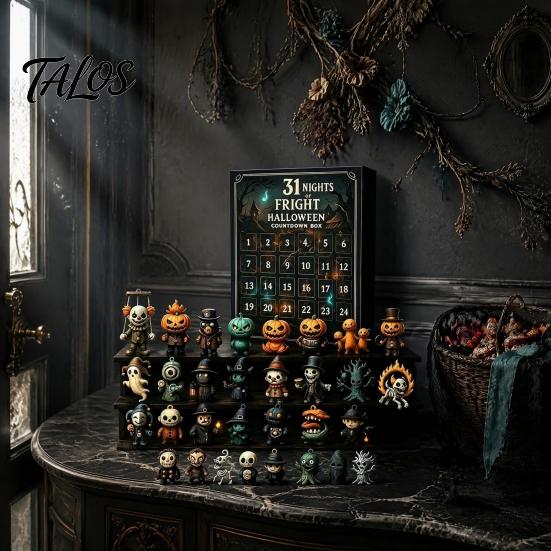 Halloween Decoration for Home Advent Calendar 2026, 31 Nights of Fright Countdown Box with Surprising Mini Spooky Figurines, Desk Decor, Party Favors