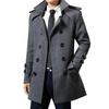 Men's Mid-Length Wool Coat: Autumn/Winter 2023 Thickened Windbreaker with Velvet Lining