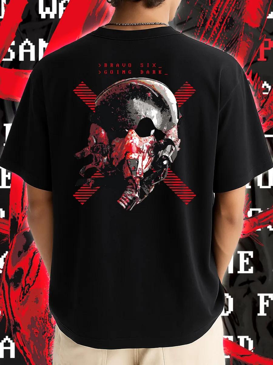 Into darkness print on back T-shirt XL