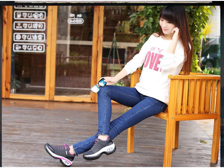 Women's Air Cushion Height-Increasing Hiking & Walking Shoes, Non-Slip Breathable Casual Sports Shoes, Large Sizes 41-42.