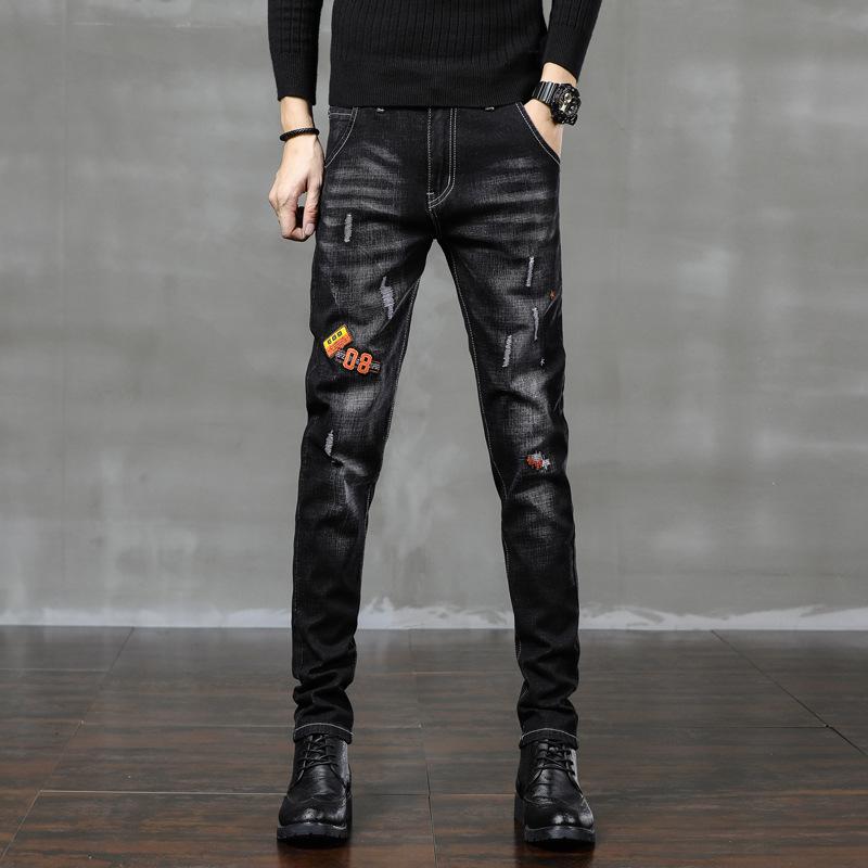 Erkek 'S Jeans Slim Fit Sonbahar Korece Sürüm All Match Uzun Pantolon