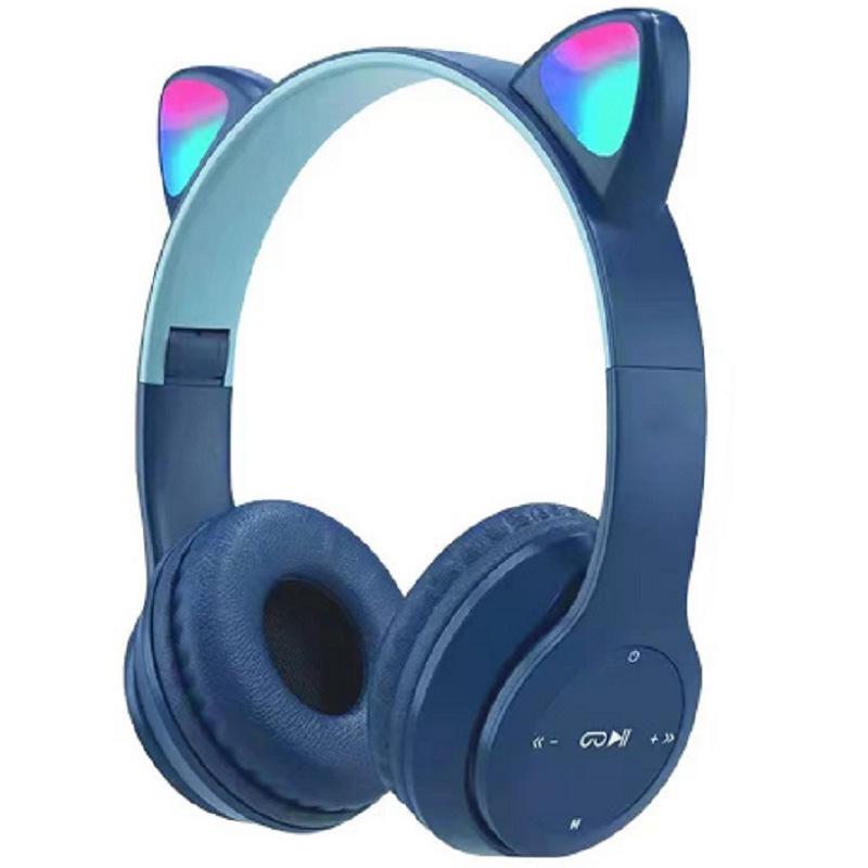 Cartoon Luminous Cat Ears Wireless Bluetooth Stereo Headphones P47M