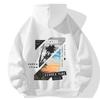 Unisex American Casual Printed Hooded Sweatshirt - Loose, Fashionable Long Sleeve Top
