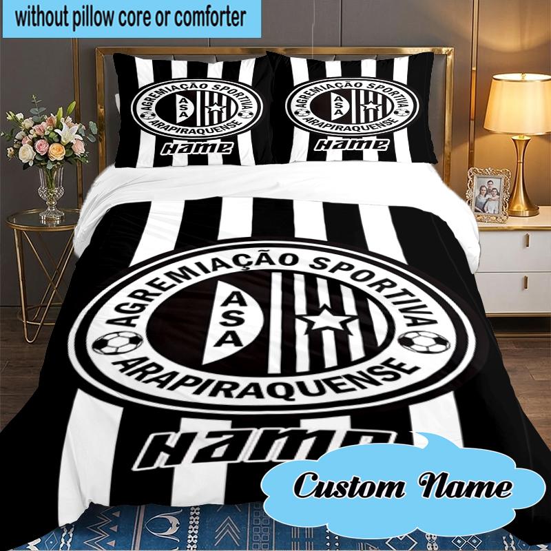 Custom Name Juventus Sportive Bedding Set 3pcs, Bedding Set Including 1pc Duvet Cover And 2pcs Pillowcases for Bedroom, Dormitory Gift