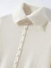 Women's Soft Solid Color Cashmere Knit Cardigan with POLO Collar