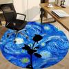 1pc Starry Night Rose Chair Carpet for Office, Round Non-Slip Durable Large Size Office Carpet, Suitable for Office, Beautiful Decoration