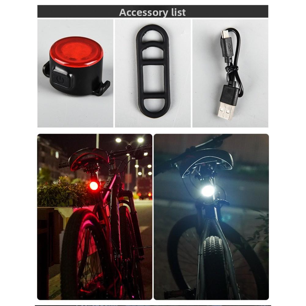 USB Highlight Bicycle Tail Light, Mountain Bike Headlight Set, Night Riding Safety Warning Light