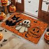 1/2pcs Orange Polka Dot Boo Ghost Halloween Doormat Non-Slip Entry Rug Kitchen Front Door Entryway Fall Decor