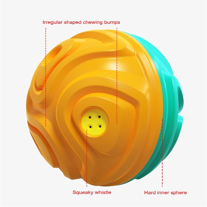 Dog Chew Toys Strange Noise Catch Attention Relieve Anxiety Slow Leaking Food Teeth Cleaning Meteorite Shaped Bite-resistan Ball
