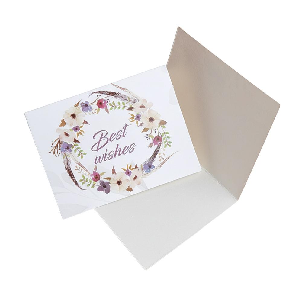 100PCS Multicolor Thank You Card Floral Pattern Package Decoration Gretting Cards Business Package I Love You Best Wishes Card