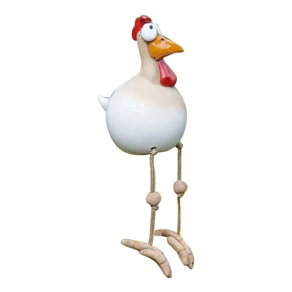 

Patio Yard Lawn Decoration Polyresin Rooster Ornaments Home Decor Big-eyed Chicken Outdoor білий