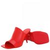 Salvatore Ferragamo Red Calfskin Open Toe Slide Sandals Red