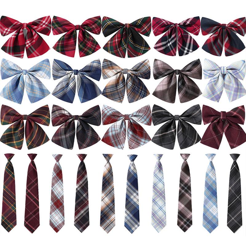 Unisex Plaid Bowtie Women Girls Necktie Butterfly Bowknot Check Bow Ties Cravats Feminine Bowties  Uniform School Accessories