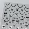 Nail Art Stickers, Cute Ballet Lace French Bow Adhesive Nail Stickers