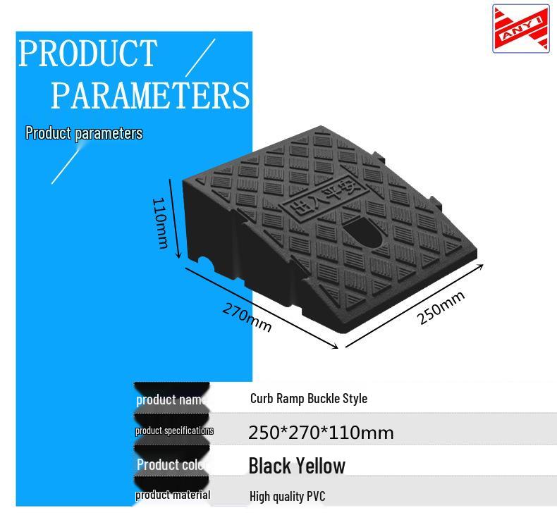 Portable Plastic Triangular Curb Ramp for Cars and Homes