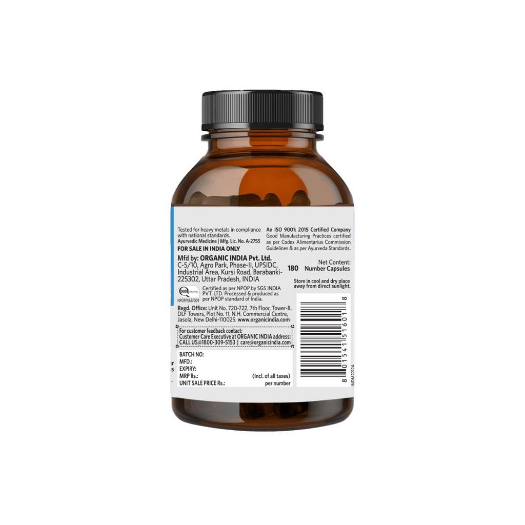 TATA Organic India Breathe Free 180 Veg Capsules for Respiratory Wellness and Clear Breathing