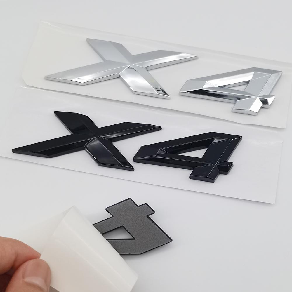 3D ABS Chrome Black Car Letters Logo X4 Emblem Badge Auto Styling Rear Trunk Sticker Decals Accessories For BMW G01 G02 F26 M40i Uo2
