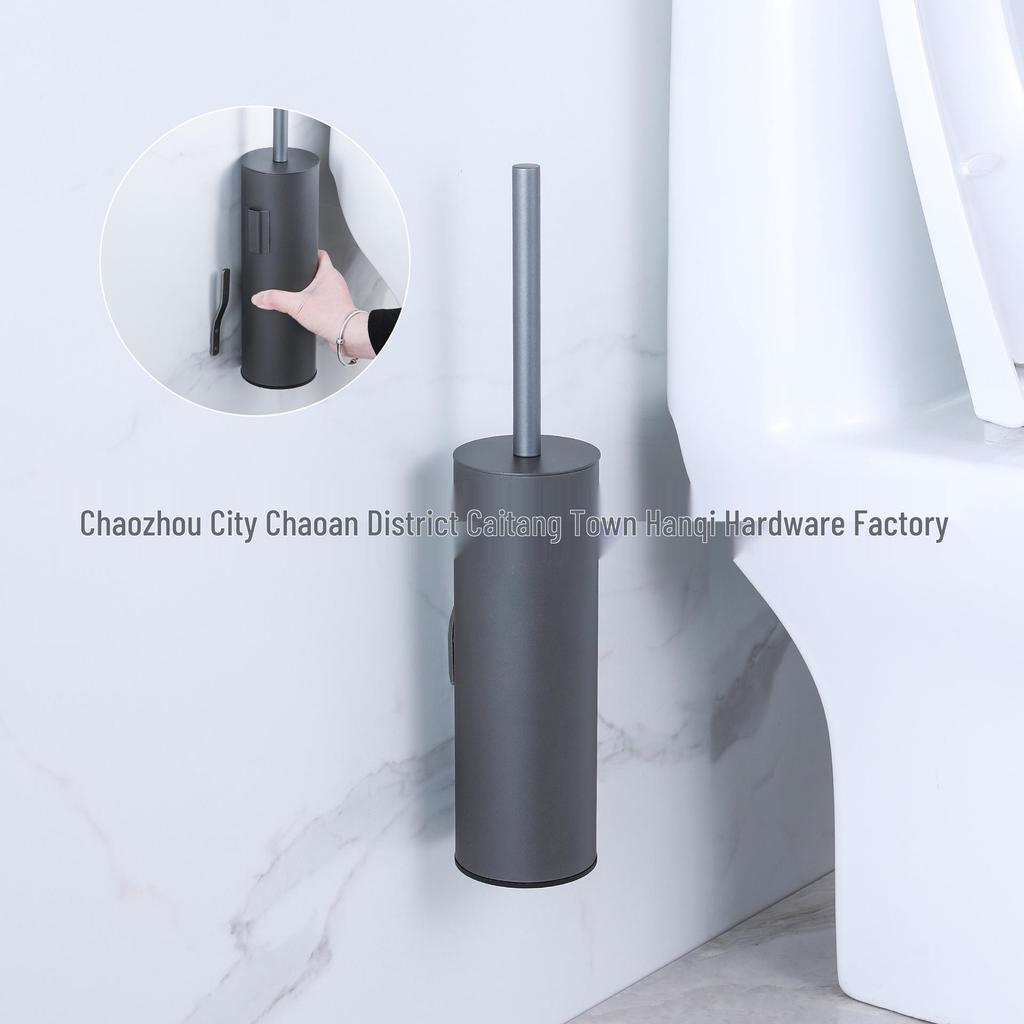 Stainless Steel Toilet Brush, Detachable & Washable, Wall-Mountable & Floor-Standing, Long Handle for Bathroom Use.