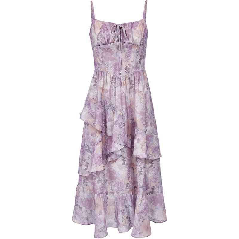 

ONLY Women s Patchwork Ruffle V-Neck Maxi Dress S