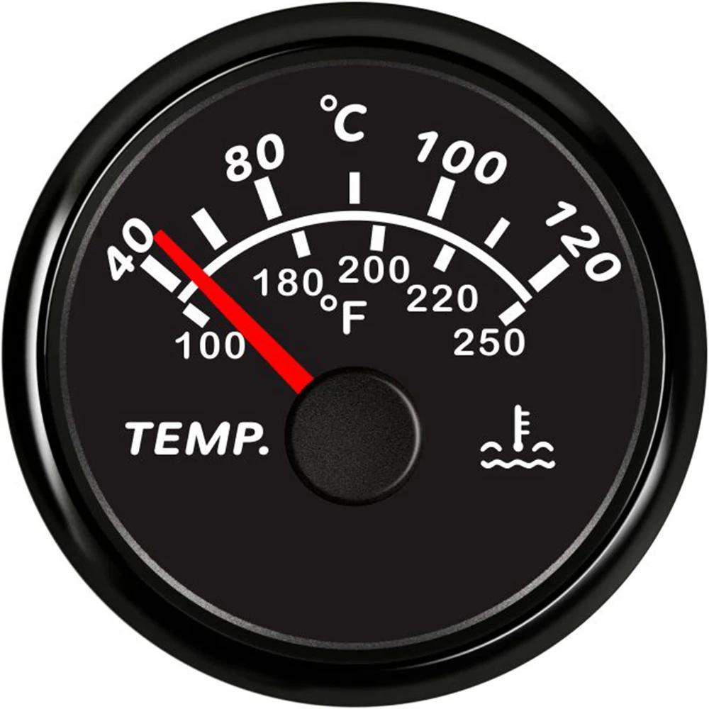 New Universal Waterproof 52mm Water Temp Gauge Temperature Meter 40-120℃ with Red Backlight for Motorcycle Car Boat Yacht 12/24V